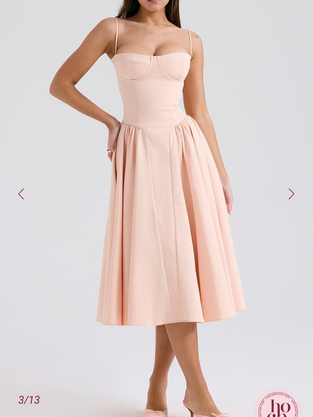 Samaria
peach parfait twill corset midi dress